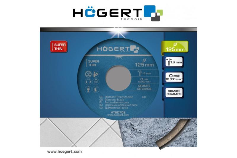 Hoegert Doorlopende diamantschijf 125 mm 1208961830 - Set van 2