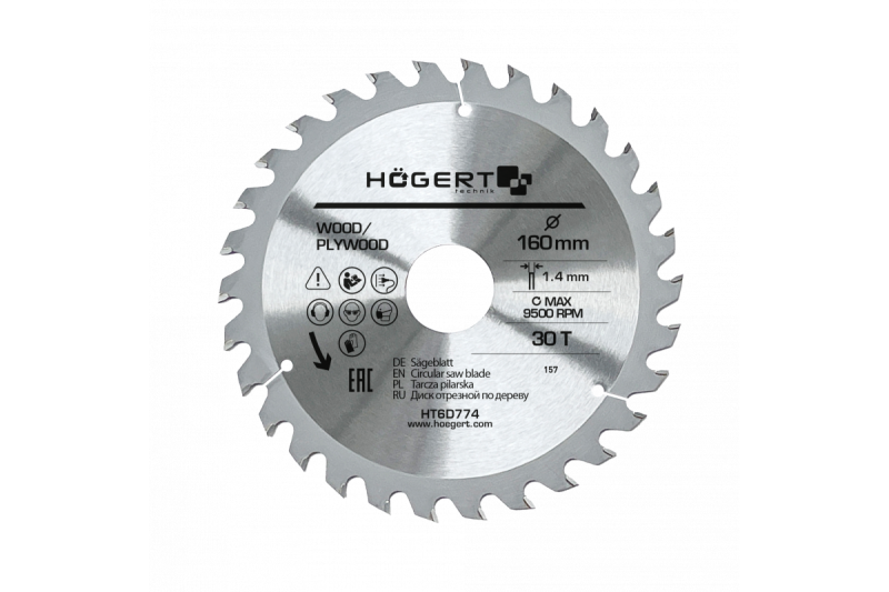 Hoegert TCT zaagblad 160x30Tx30 1208961851 - Set van 2