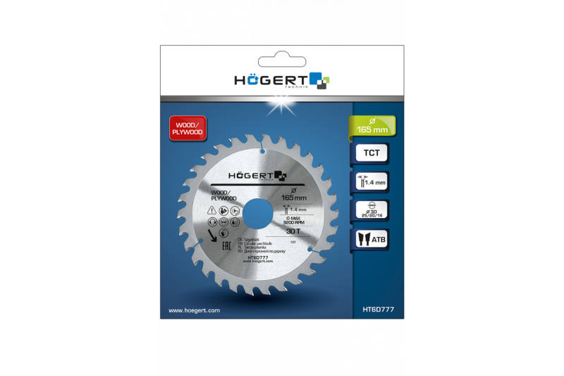 Hoegert TCT zaagblad 165x30Tx30 1208961854 - Set van 2