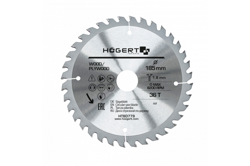 Hoegert TCT zaagblad 185x36Tx30 1208961856 - Set van 2