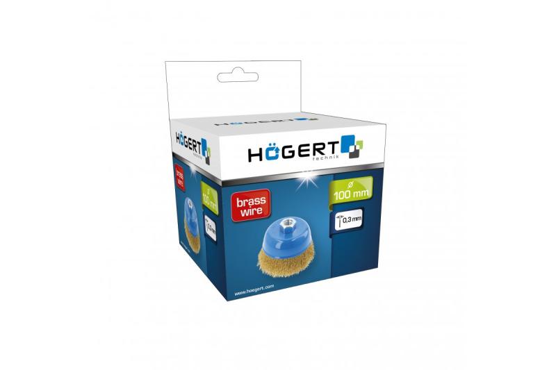 Hoegert Schijfborstel 100 mm M14 messingdraad 0,3 mm. 1208961970 - Set van 3