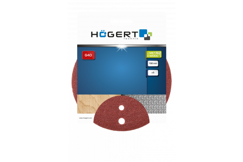 Hoegert Schuurwiel met gaten voor metaal/hout 150mm G40 5 stuks. 1208962116 - Set van 6