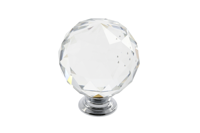 Knop Crystal Palace J 30 mm (chroom + CRYSTAL) Industry 1208962333 - Set van 7