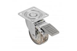 Doorzichtig bruin zwenkwiel met rem 1208962365 - Set van 3