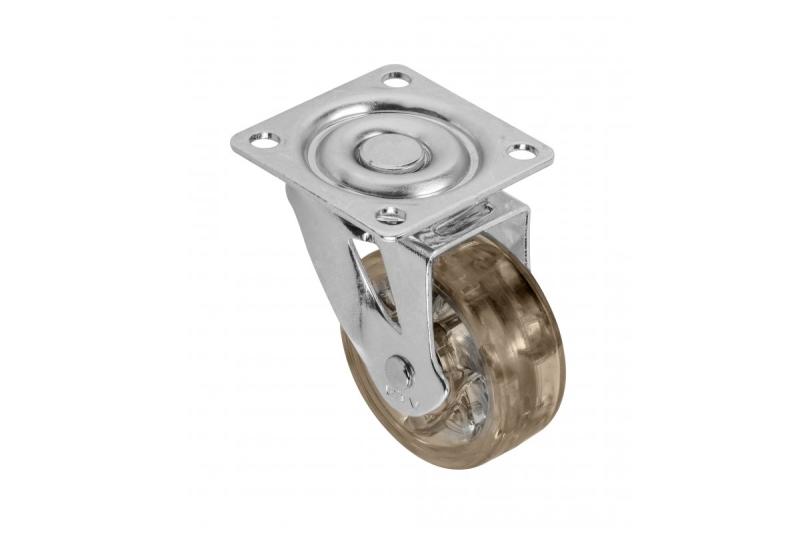 Doorzichtige bruin gekleurde zwenkwiel B50 1208962367 - Set van 4