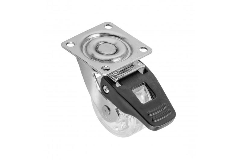 Doorzichtige zwenkwiel B50 met rem 1208962370 - Set van 4