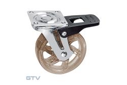 Doorzichtige zwenkwiel B75 met rem 1208962373 - Set van 3
