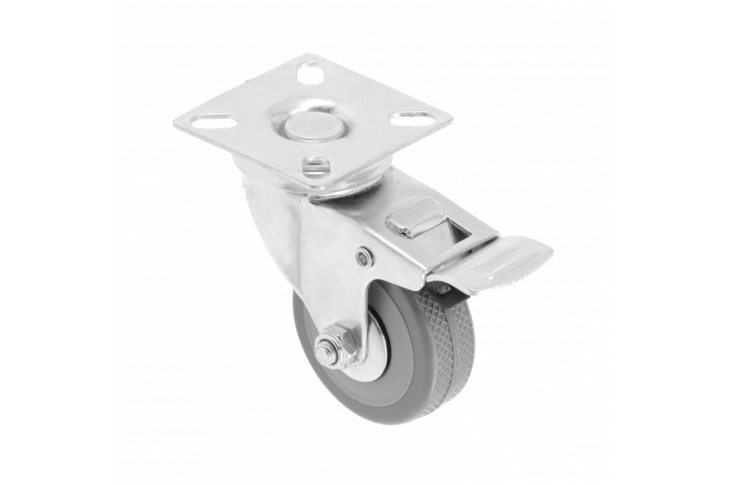 Meubelwiel GREYROLL, 50 mm, grijs, met remmen 1208962375 - Set van 7