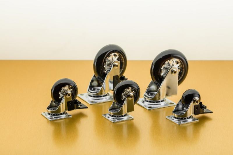 Meubelwiel, Brazylia, zwart, 50 mm (met rem) 1208962383 - Set van 6