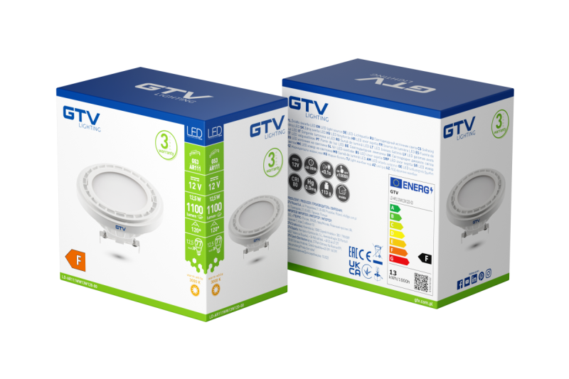 LED-LICHTVOORZIENING, A-G, AR111, 3000K, G53, 12,5W, DC12V, 120°, 1100 lm, wit 1208962617 - Set van 2