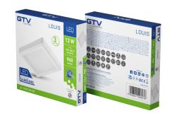 LOUIS LED-inbouwspot, IP54, 12 W, 960 lm, AC 176–264 V, 50/60 Hz, 120°, 4000 K, opbouwmontage, vierkant 1208962920 - Set van 2