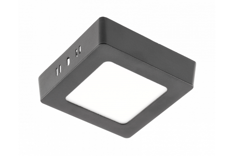 LED MATIS PLUS, inbouwspot, 7 W, zwart, 4000 K, 560 lm, AC 220-240 V, opbouwmontage, IP20, 120°, 1208962950 - Set van 2