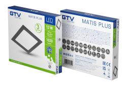 MATIS PLUS LED-armatuur, downlight, 13 W, zwart, 4000 K, 1020 lm, AC 220-240 V, inbouw, IP20, 120°, 1208962977 - Set van 2