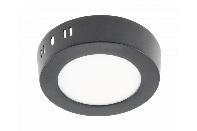 LED-armatuur ORIS PLUS, downlight, 7 W, zwart, 4000 K, 560 lm, AC 220-240 V, opbouwmontage, IP20, 120°, 1208963043 - Set van 2
