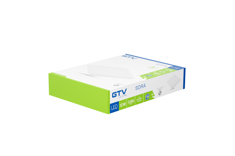 SORA LED-inbouwspot, IP54, 12 W, 1200 lm, AC 220-240 V, 50/60 Hz, 120°, 4000 K, inbouw, vierkant 1208963169 - Set van 2