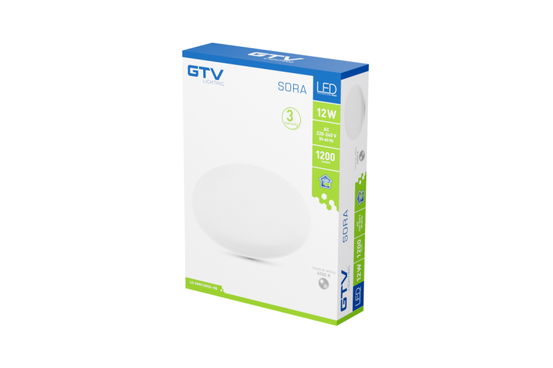 SORA LED-inbouwspot, IP54, 12 W, 1200 lm, AC 220-240 V, 50/60 Hz, 120°, 4000 K, inbouw, rond 1208963170 - Set van 2