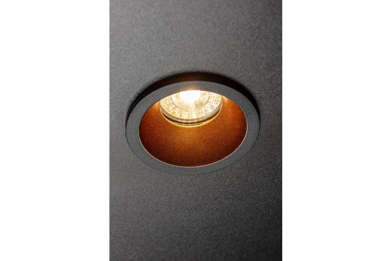 Decor Plafondspot armatuur ELVA IP54 rond Ø85x45mm zwart / koper 1208963723 - Set van 2