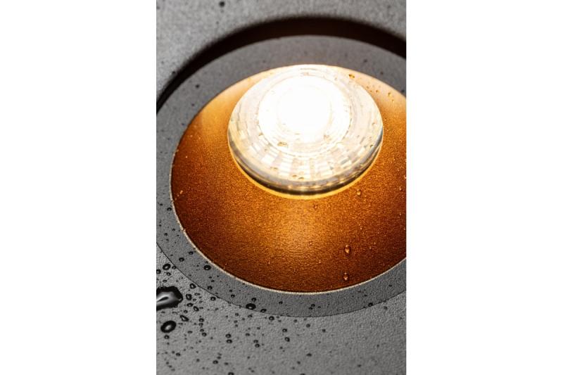 Decor Plafondspot armatuur ELVA IP54 rond Ø85x45mm zwart / koper 1208963723 - Set van 2