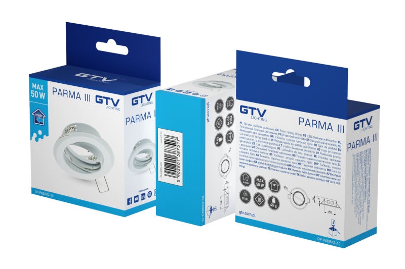 Decor Plafondspot PARMA III IP20 rond wit hoek verstelbaar. 1208963747 - Set van 7