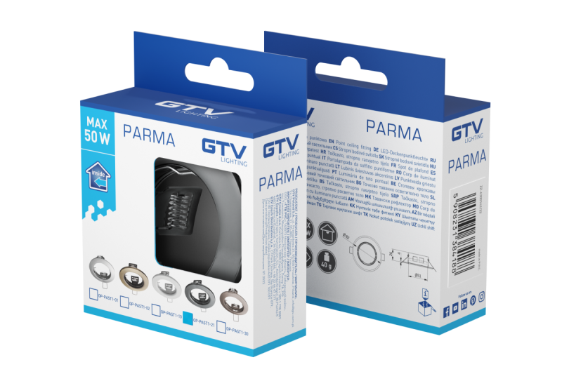 Decor PARMA plafondspot armatuur IP20 rond zwart chroom TYPE 2114 1208963766 - Set van 8