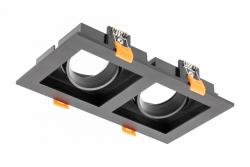 Decor Plafondspot armatuur RUBIO 187x102mm IP20 vierkant dubbel zwart. 1208963797 - Set van 3