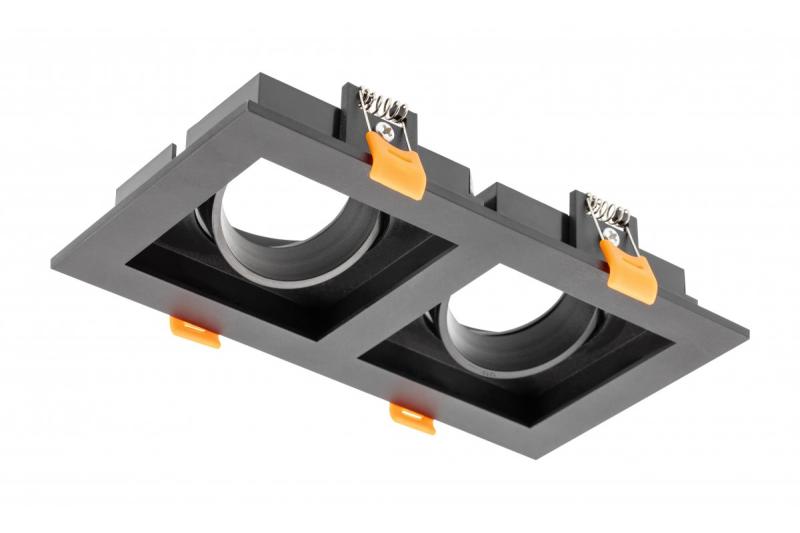 Decor Plafondspot armatuur RUBIO 187x102mm IP20 vierkant dubbel zwart. 1208963797 - Set van 3