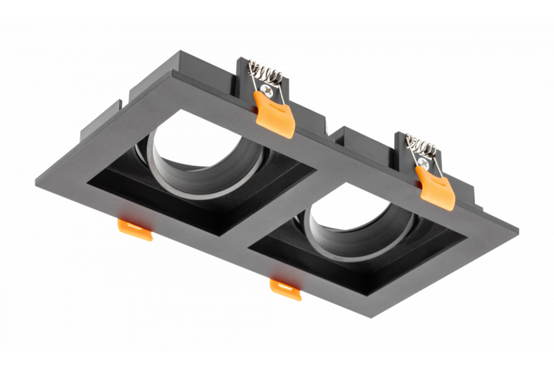Decor Plafondspot armatuur RUBIO 187x102mm IP20 vierkant dubbel zwart. 1208963797 - Set van 3