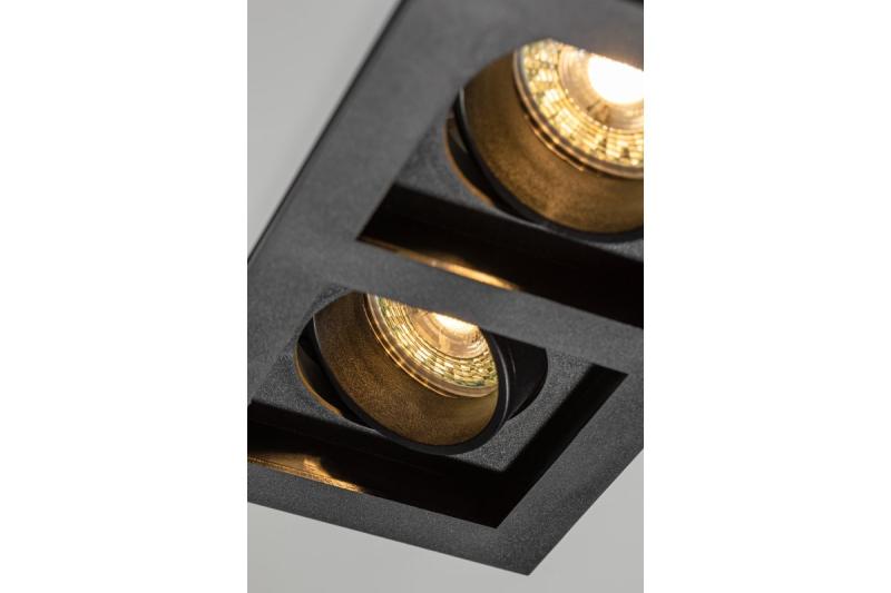 Decor Plafondspot armatuur RUBIO 187x102mm IP20 vierkant dubbel zwart. 1208963797 - Set van 3