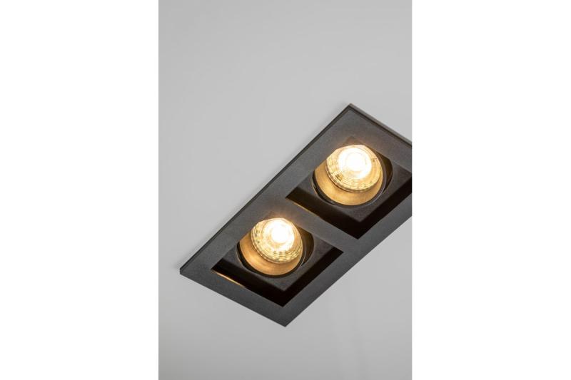 Decor Plafondspot armatuur RUBIO 187x102mm IP20 vierkant dubbel zwart. 1208963797 - Set van 3
