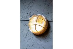 Bulkhead fixture IBIZA with grille, max 40W, E27, AC220-240V, 50-60Hz, IP44, ABS/glass/plastic grille, white housing