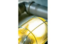 Bulkhead fixture SANGUESA KAM, max 40W, E27, AC220-240V, 50-60Hz, IP54, ABS/glass/metal grille, black