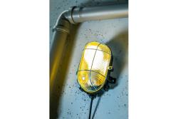 Bulkhead fixture SANGUESA KAM, max 40W, E27, AC220-240V, 50-60Hz, IP54, ABS/glass/metal grille, black