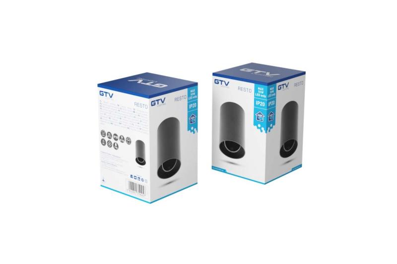 Decor Plafondlamp armatuur RESTO PC φ80x125mm IP20 max 20W rond zwart. 1208963985 - Set van 3