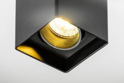 Ceiling light fixture RESTO, PC, 80x80x125mm, IP20, max 20W, square, black