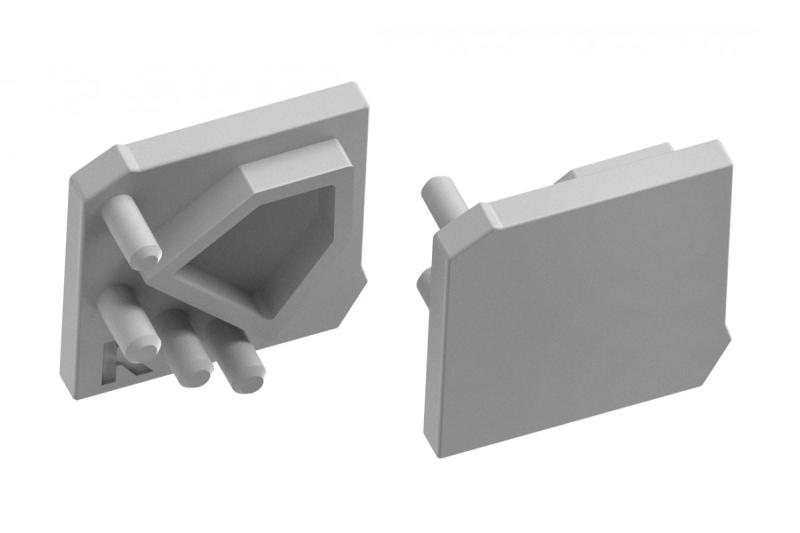 Driehoekige afdekkap voor GLAX-profielen, hoekig – links en rechts te monteren, zilver (10 stuks/blis) 1208964274 - Set van 3