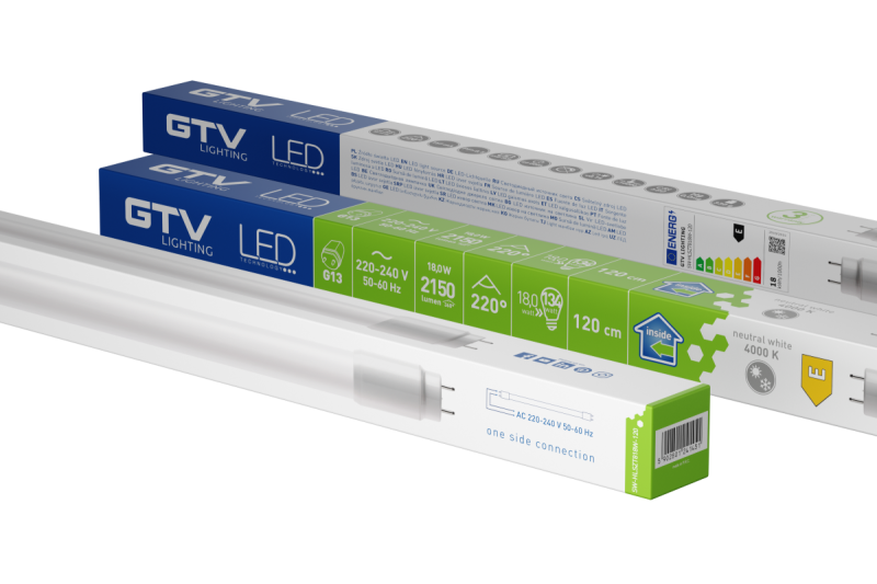 HL LED T8-fluorescentielamp 18 W, AC 220-240 V, 120 cm, 2150 lm, 157 mA, 4000 K, voedingsadapters, 220°, 1208965382 - Set van 3