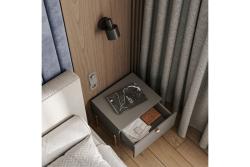 Aluminium handle HEXA C=96 mm light brushed gold