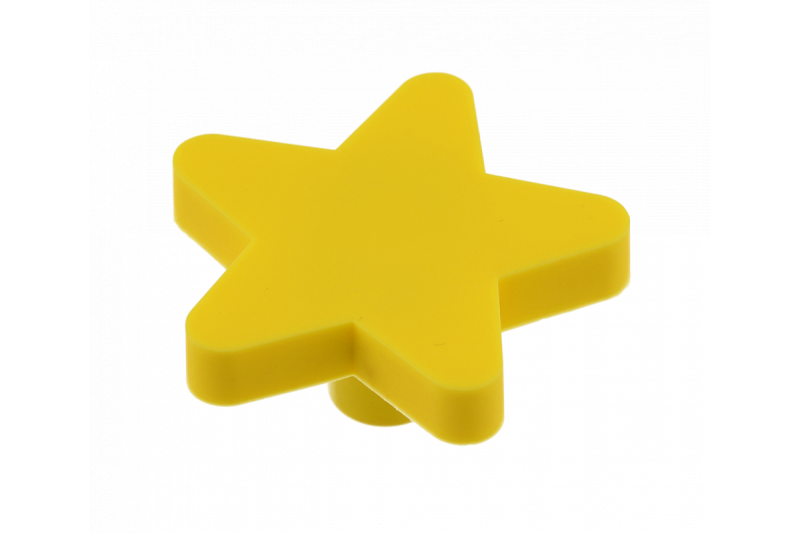 Rubberen handgreep Star geel 1208965690 - Set van 9