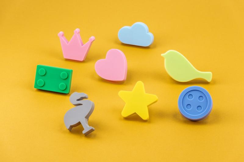 Rubberen handgreep Star geel 1208965690 - Set van 9