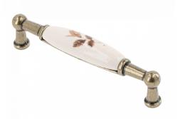 Porcelain handle 728B C=96mm antique brass B-autumn rose 1208965694 - Set of 7