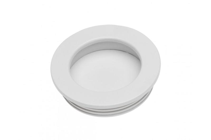 Zamak-greepplaatje B224, rond, wit, 1208965709 - Set van 8