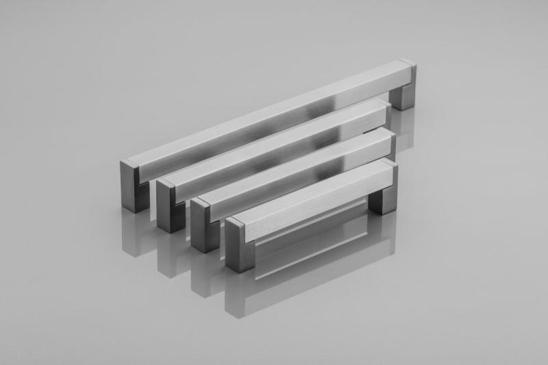 Zamak-handgreep 334 C=160 mm, geborsteld staal 1208965757 - Set van 4