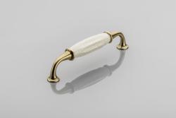 Zamak handle ALATRI C=128mm antique brass 1208965860 - Set of 5