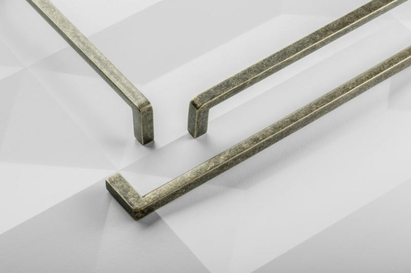 Zamak-handgreep BAGIO 192 mm antiek messing 1208965897 - Set van 3