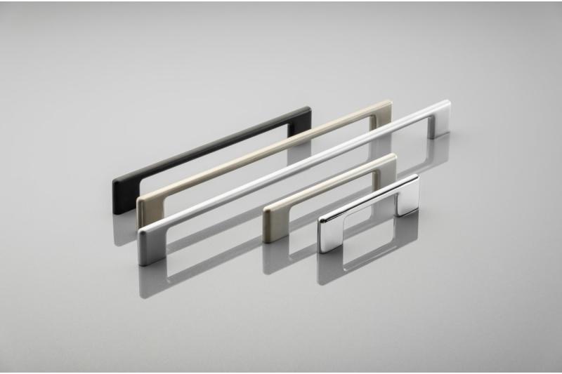 Zamak-handgreep CAPRI, C = 256 mm, matzwart 1208965957 - Set van 3