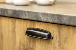 Zamak handle EVER C = 128 mm black matt