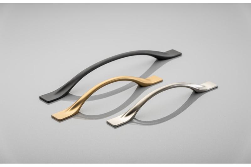 Zamak-handgreep FLOW C = 128 mm, matzwart 1208966035 - Set van 4