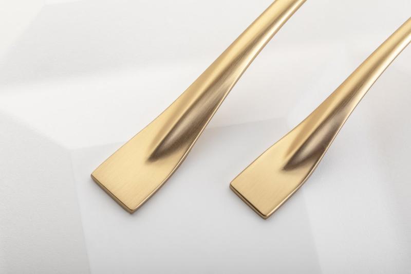 Zamak-handgreep FLOW C = 128 mm champagne 1208966036 - Set van 3