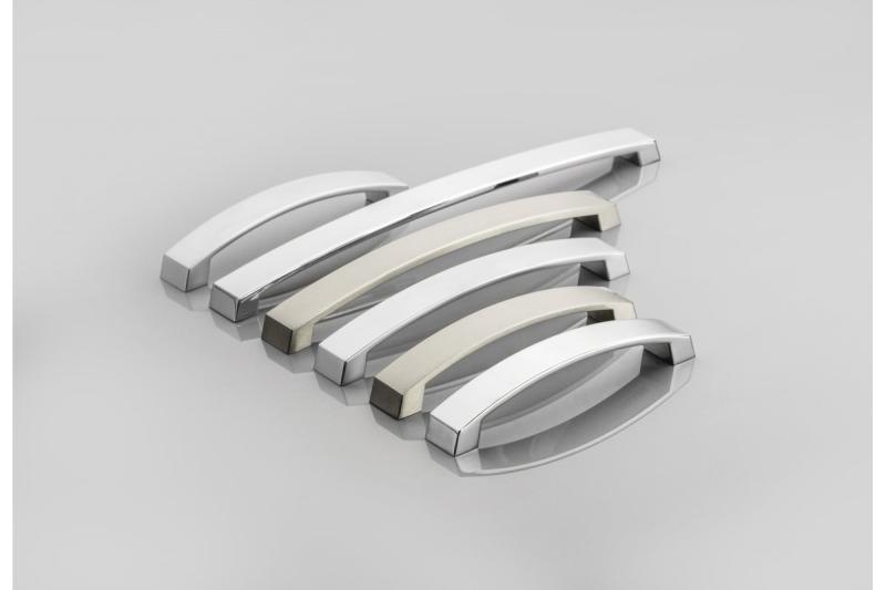 Zamak-handgreep G1 C=192 mm, geborsteld staal 1208966064 - Set van 3