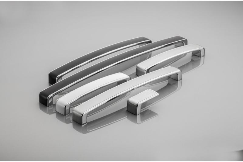 Zamak-handgreep MONZA C=160 mm geborsteld staal 1208966134 - Set van 2